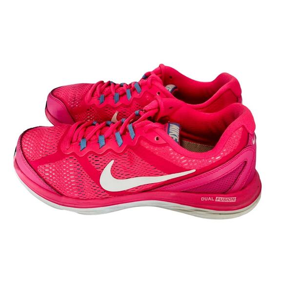 Nike Dual Fusion Run 3 Womens Hyper Pink Athletic Shoes Size 7 - Picture 3 of 6